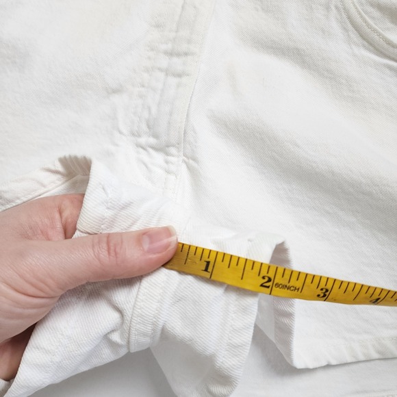 Zara Womens White Denim Romper Size Medium Snap Button Front Utility Boilersuit - Picture 11 of 13